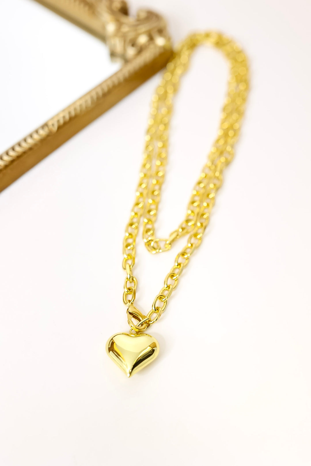 Kinsey Designs | Poppy Puffy Heart Chain Necklace in Gold