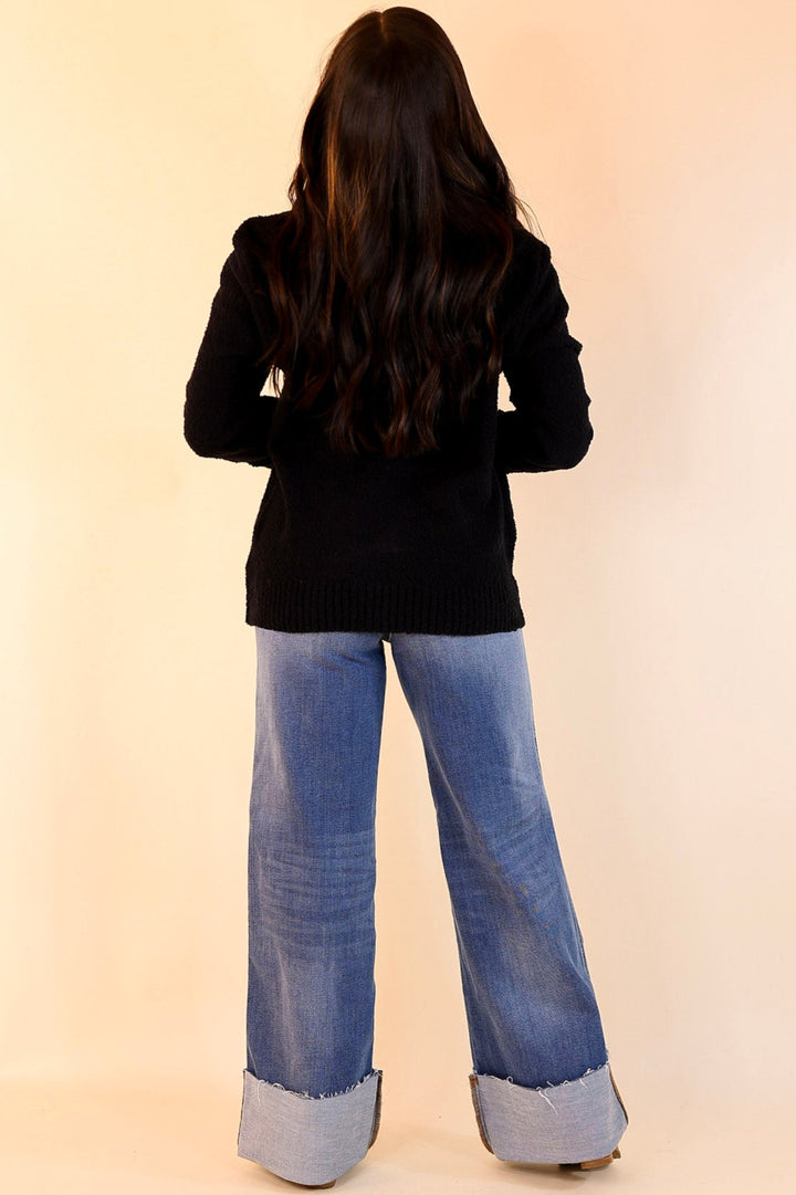 Cozy Couture Long Sleeve Turtleneck Sweater in Black