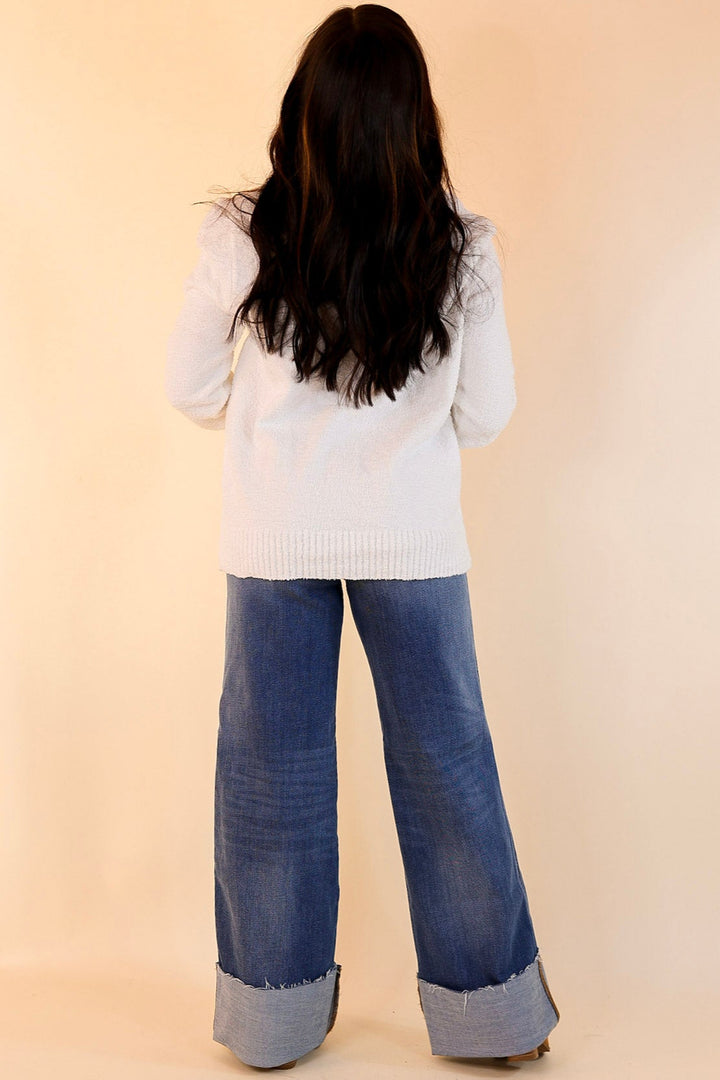 Cozy Couture Long Sleeve Turtleneck Sweater in Off White