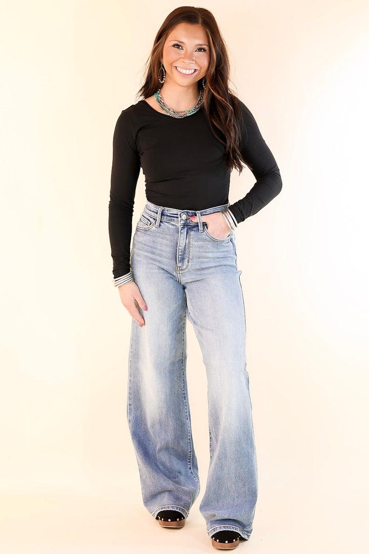 Judy Blue | Can't Go Wrong Retro Wide Leg Jean in Vintage Medium Wash