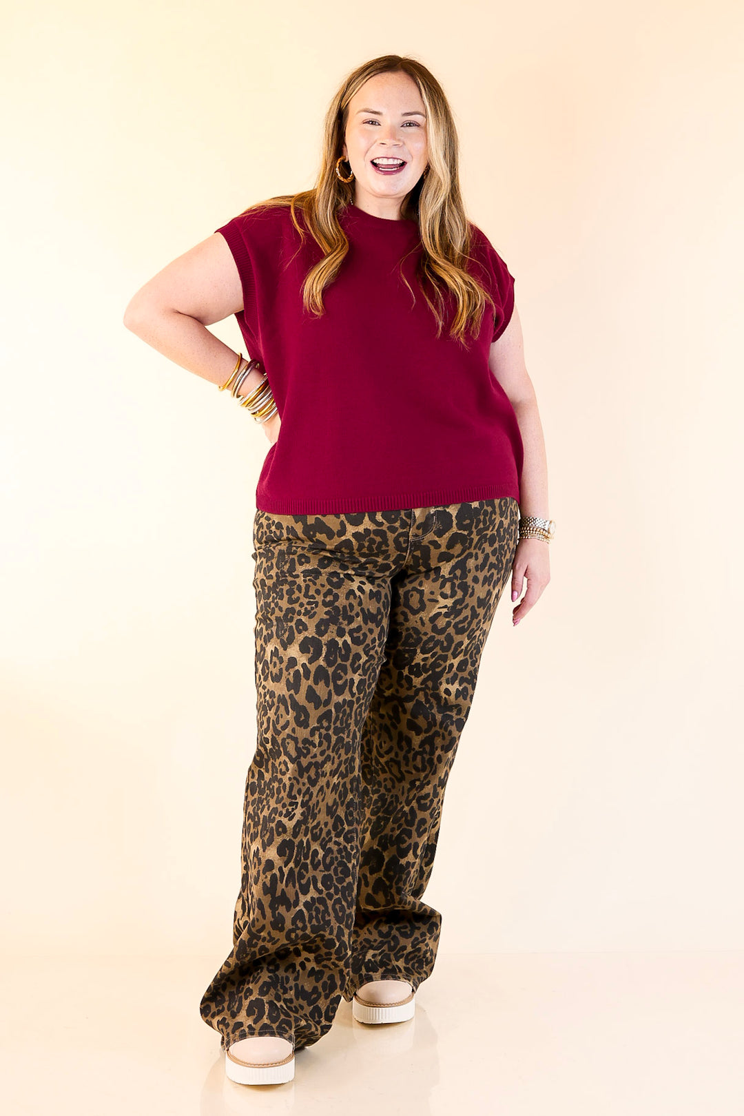 Effortlessly Yours Short Sleeve Crew Neck Sweater in Maroon