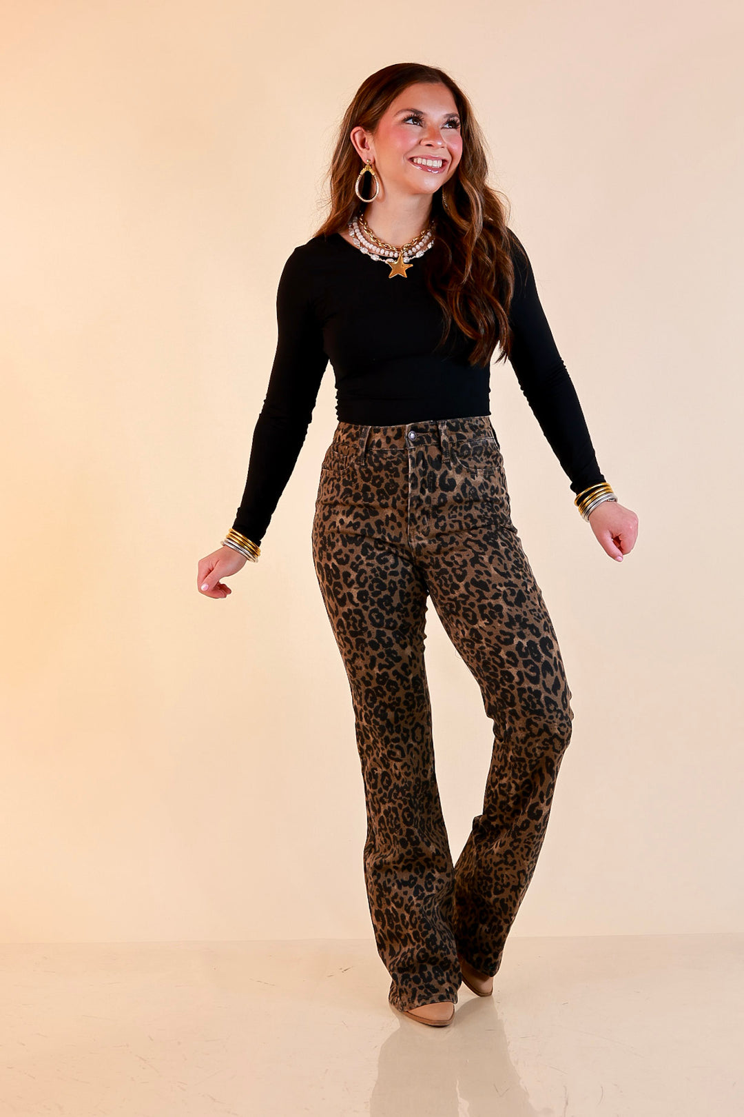 Judy Blue | Untamed Confidence Boot Cut Jeans in Cheetah Print