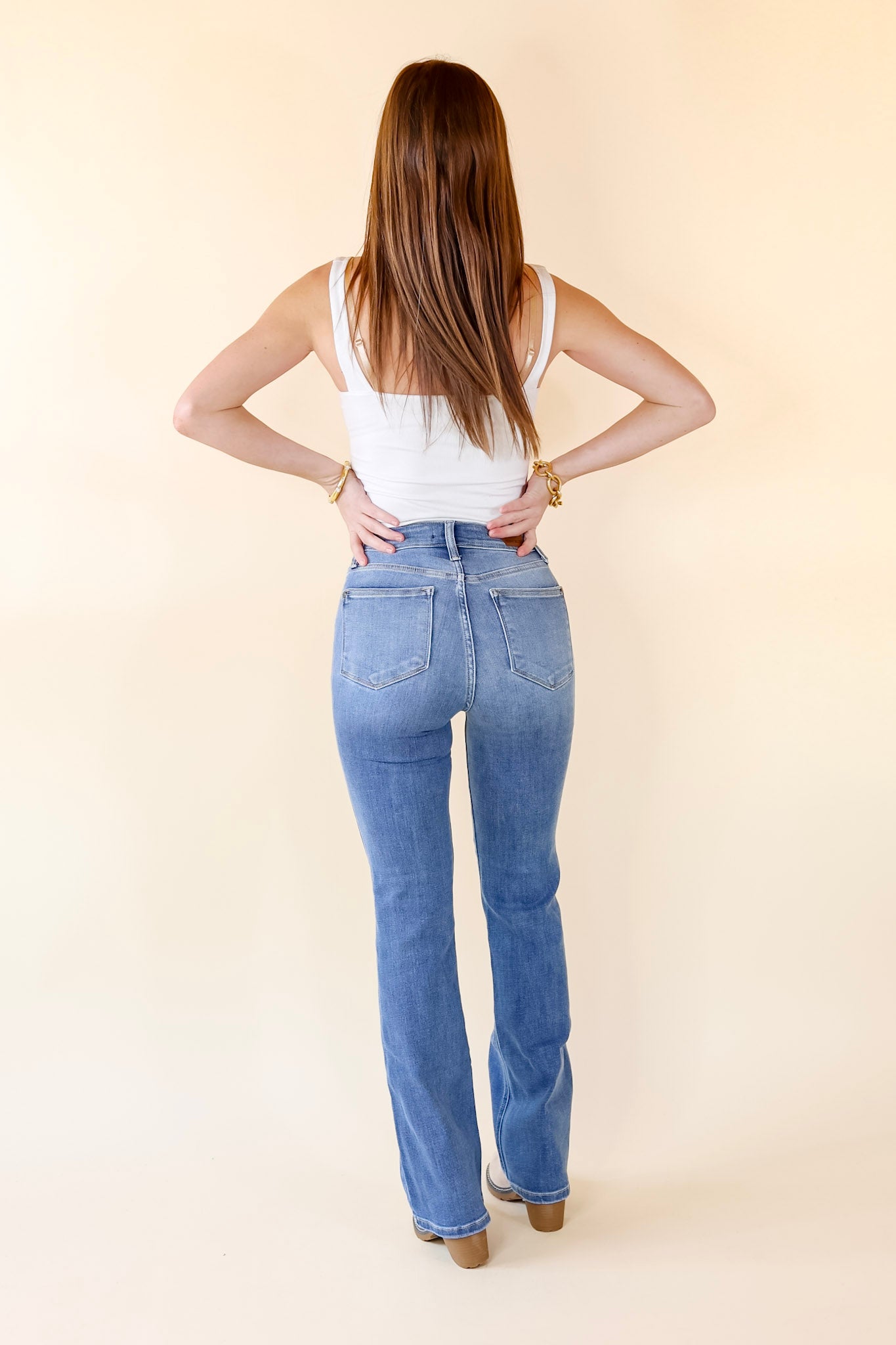 Judy Blue | All The Rage Bootcut Jeans in Medium Wash - Giddy Up Glamour Boutique