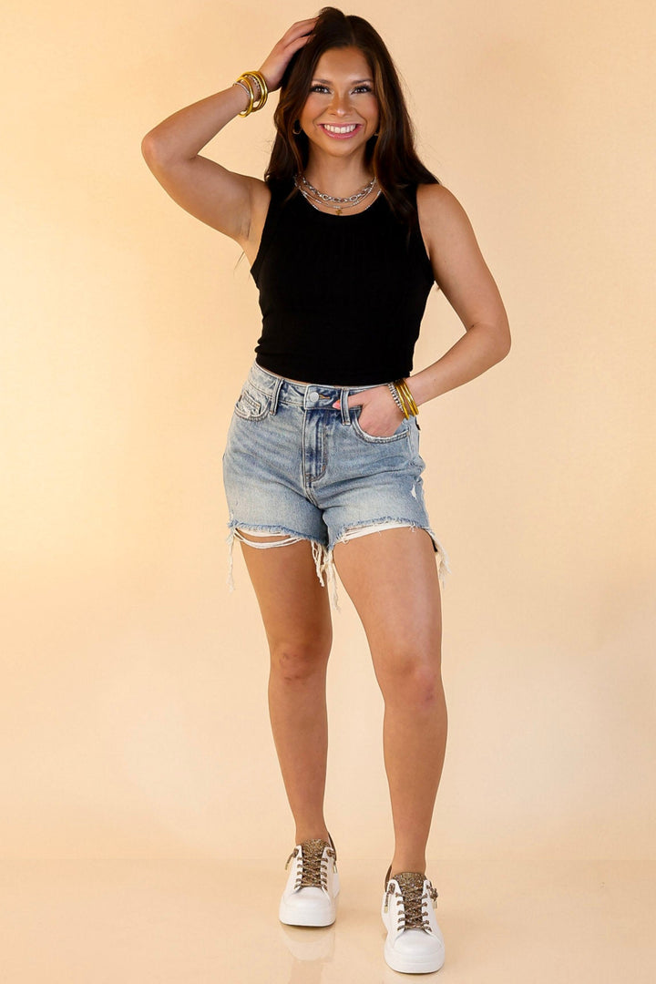 Summer Essential Cropped Sleeveless Top in Black