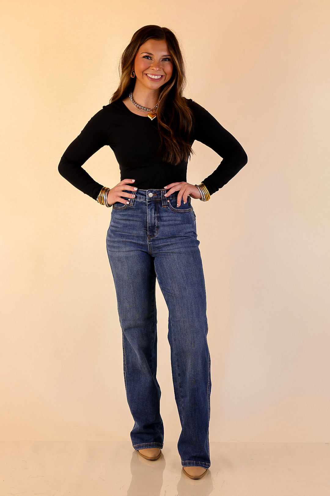 Judy Blue | Perfect Foundation Tummy Control Straight Leg Jean in Medium Wash