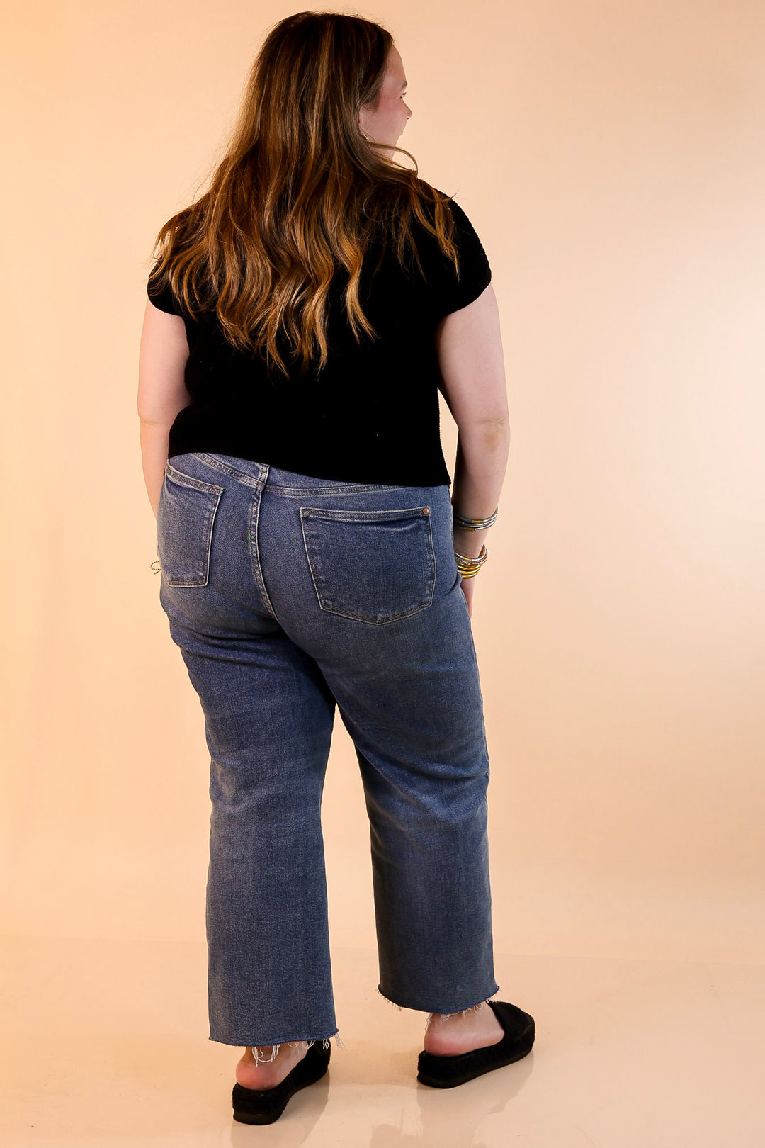 Repeat Worthy Cap Sleeve Cropped Sweater with Front Pocket in Black