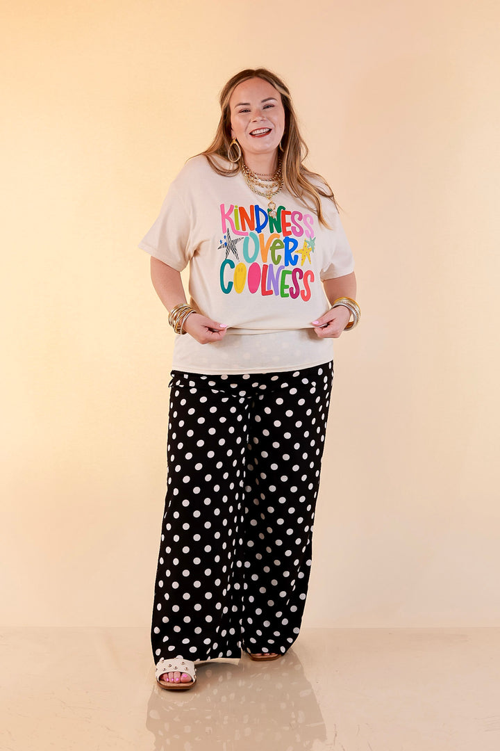 Kindness Over Coolness Short Sleeve Graphic Tee in Natural