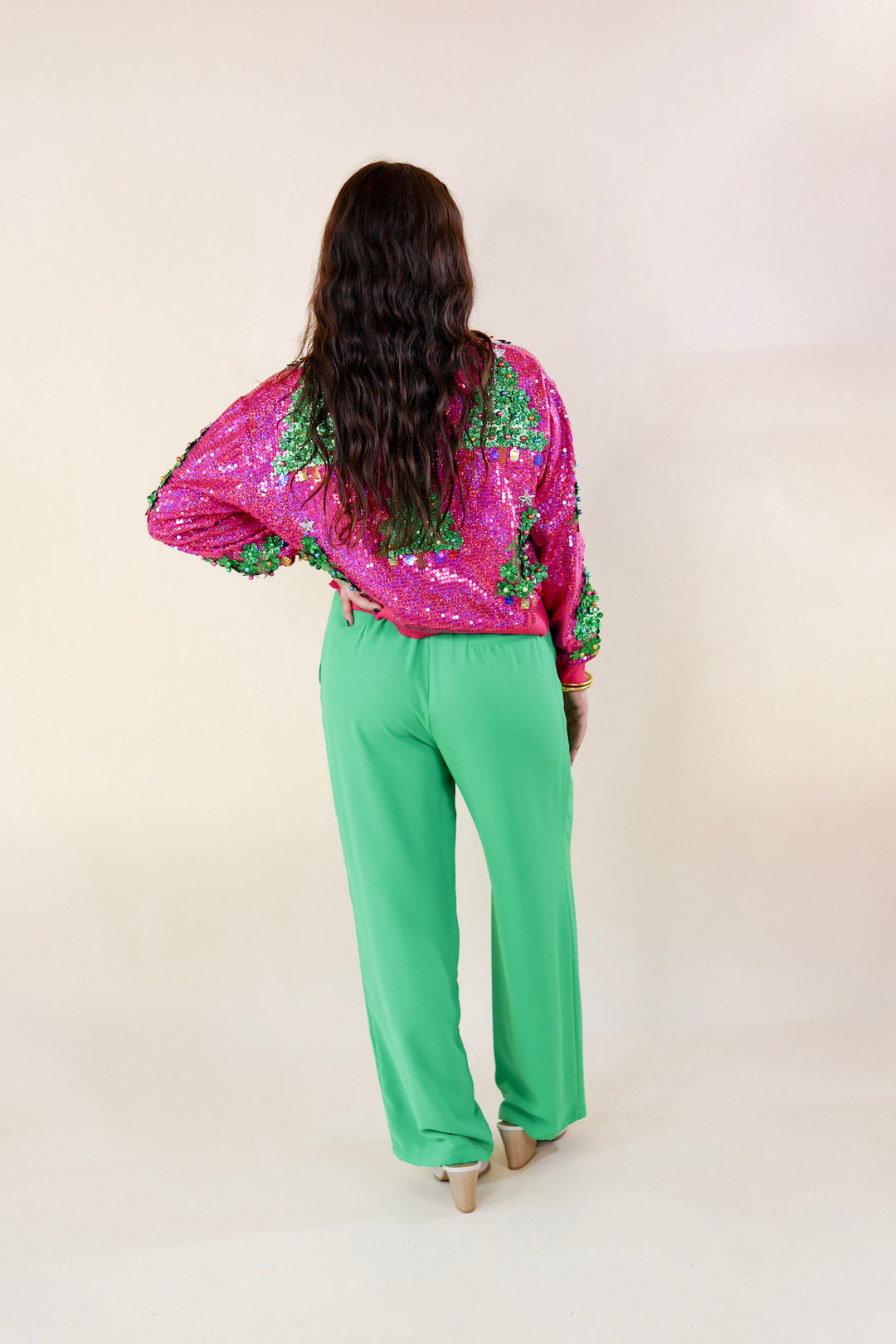 Bossy Business Drawstring Trouser Pants with Pockets in Green - Giddy Up Glamour Boutique