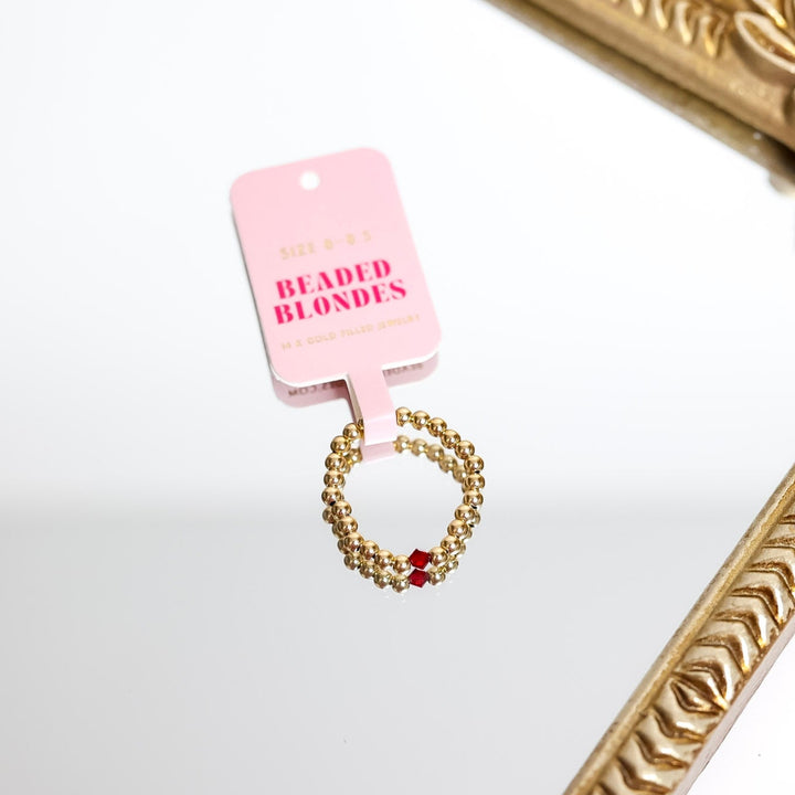 Beaded Blondes | Rev Ring in Maroon