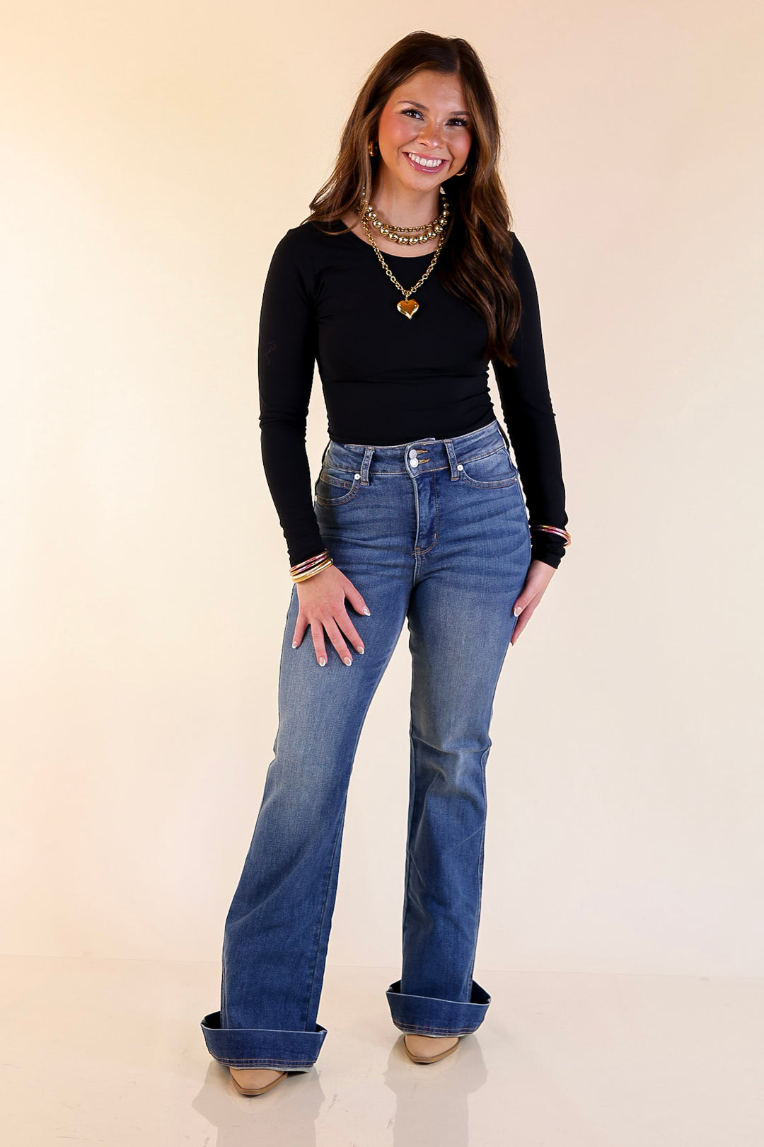 Judy Blue | Signature Style Tummy Control Trouser Jean in Medium Wash