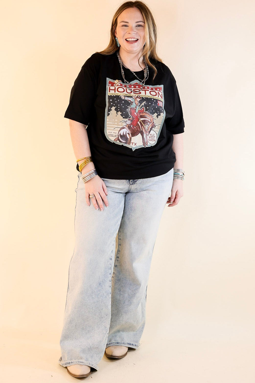 XOXO Art & Co | Houston Wild West Show Short Sleeve Graphic Tee in Black