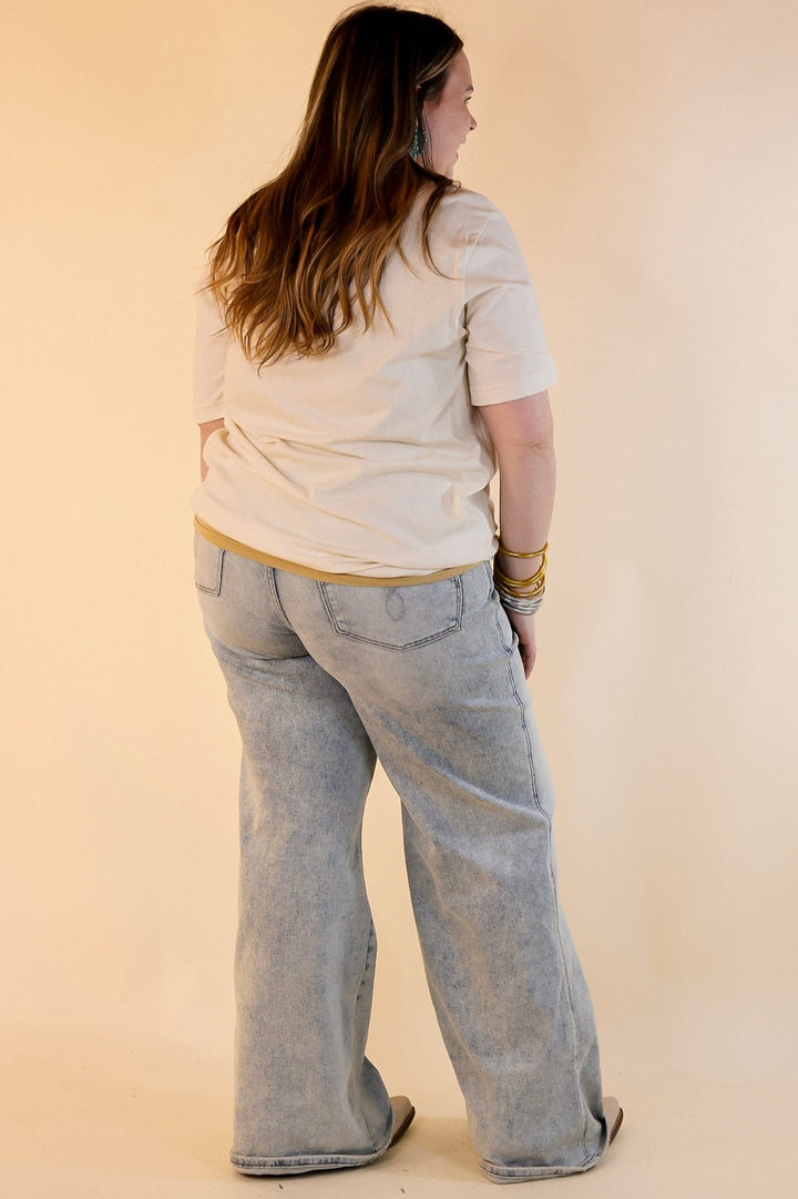 XOXO Art & Co | Denim Horse Short Sleeve Graphic Tee in Natural Cream