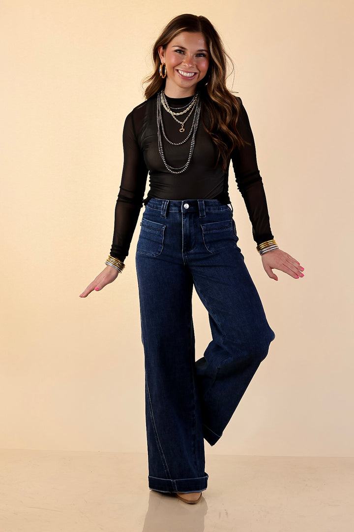 The Essential Layer Solid Sheer Mesh Long Sleeve Top in Black