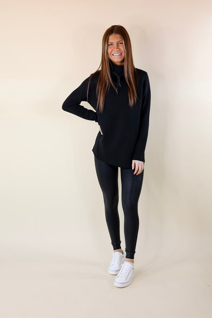 SPANX | AirEssentials Got-Ya-Covered Pullover Sweatshirt in Black - Giddy Up Glamour Boutique