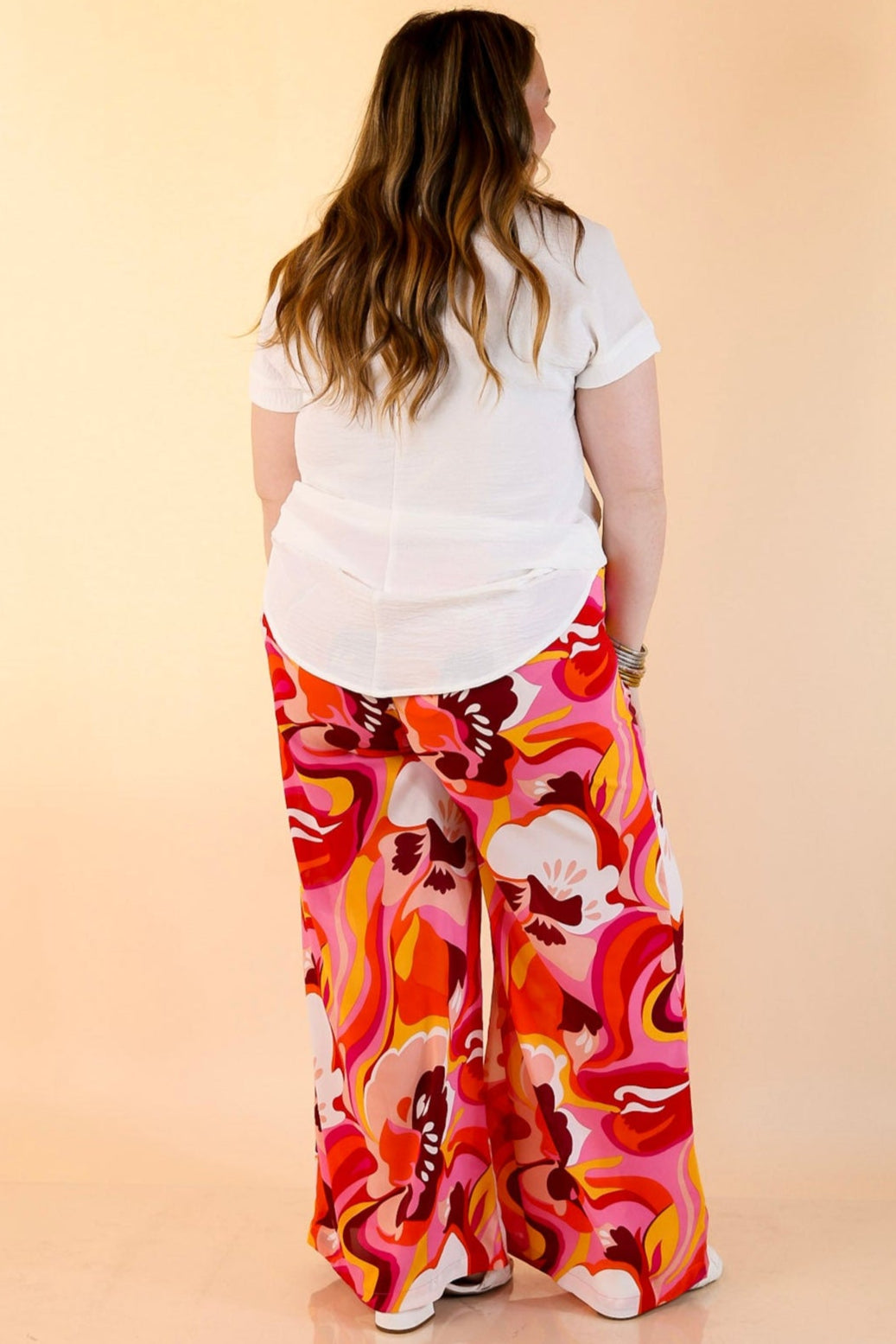 Dance with Me Straight Leg Pants in Pink Mix