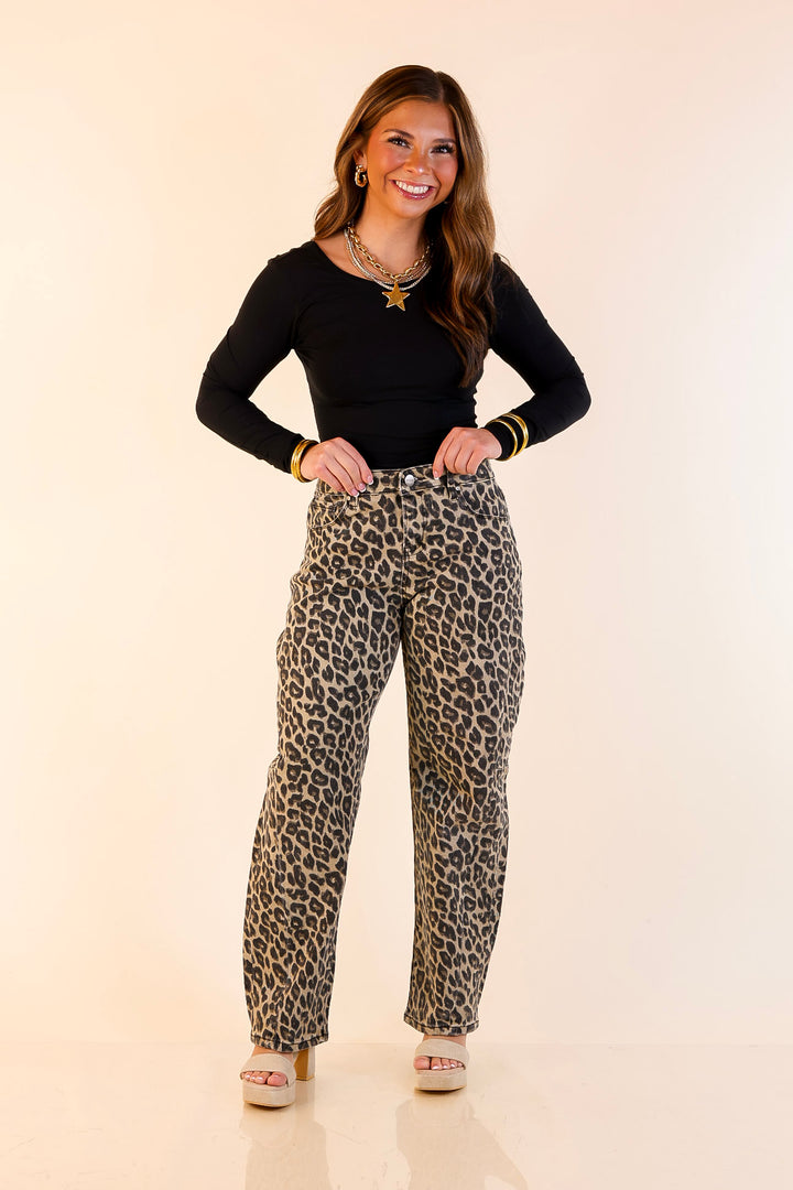 Risen | Bold by Nature Barrel Jean in Cheetah Print