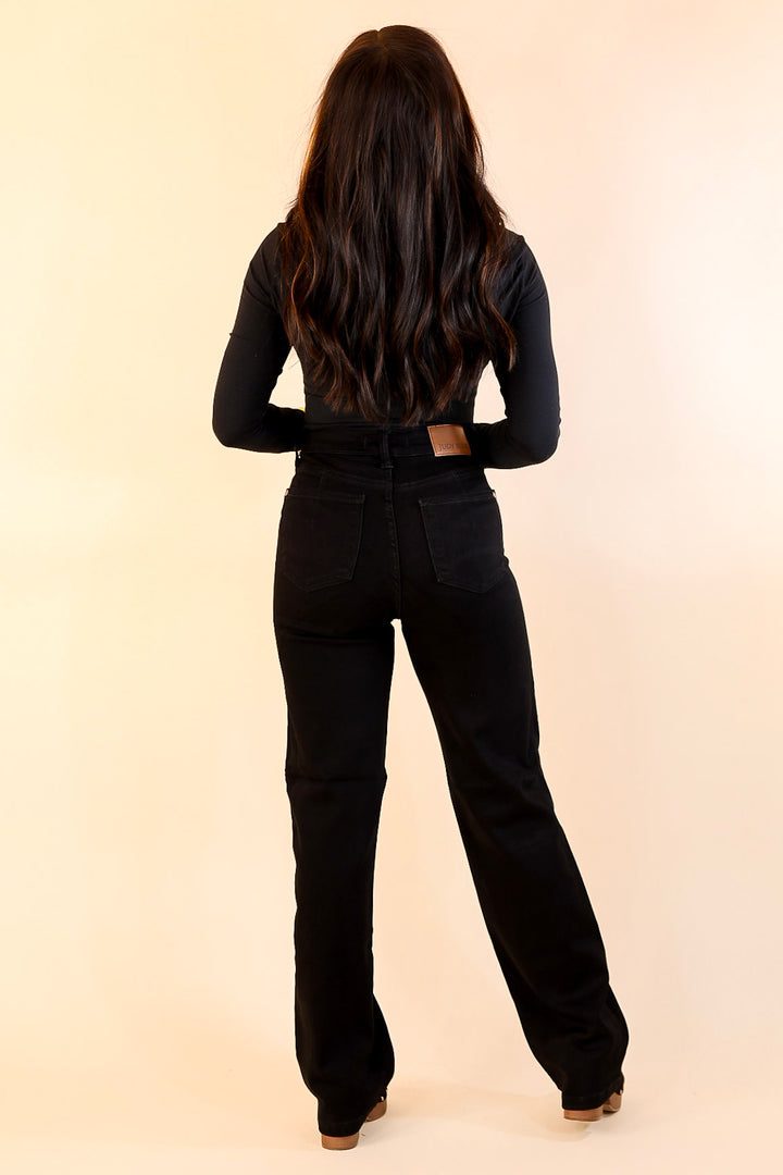 Last Chance Size 1 | Judy Blue | Perfect Fit Tummy Control Classic Straight Leg Jean in Black