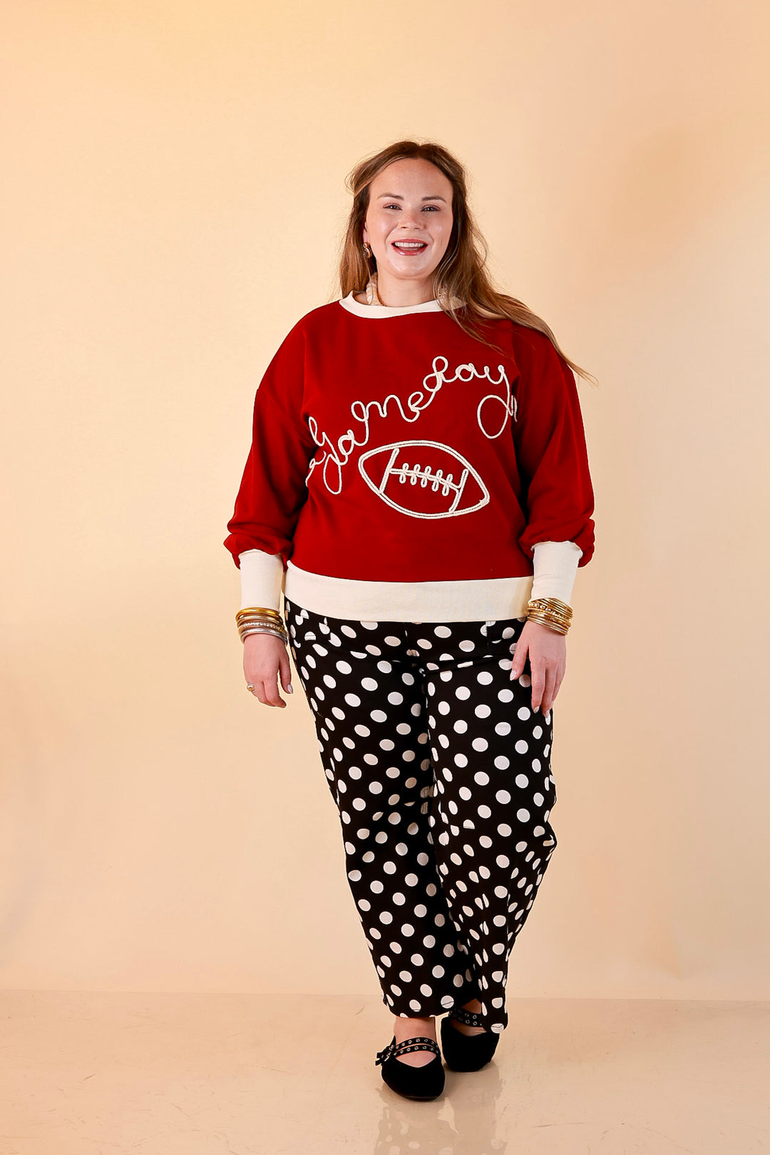 See You at Kickoff Gameday Football Appliqué Graphic Top in Maroon