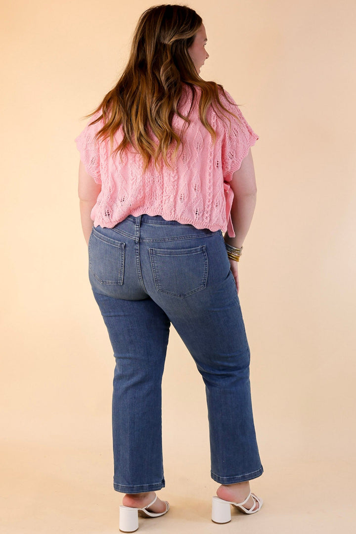 Simply Southern | Steal the Show Cropped Sweater Top with Bow Ties in Pink