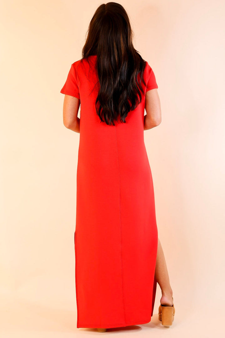 SPANX | AirEssentials Maxi T-Shirt Dress in Spanx Red