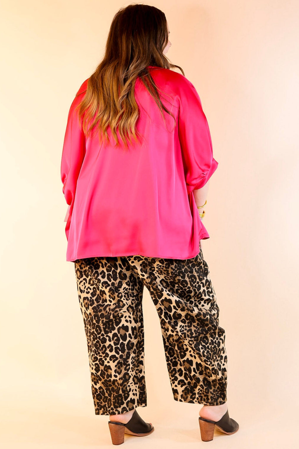 Irresistibly Chic Half Sleeve Oversized Blouse in Fuchsia Pink