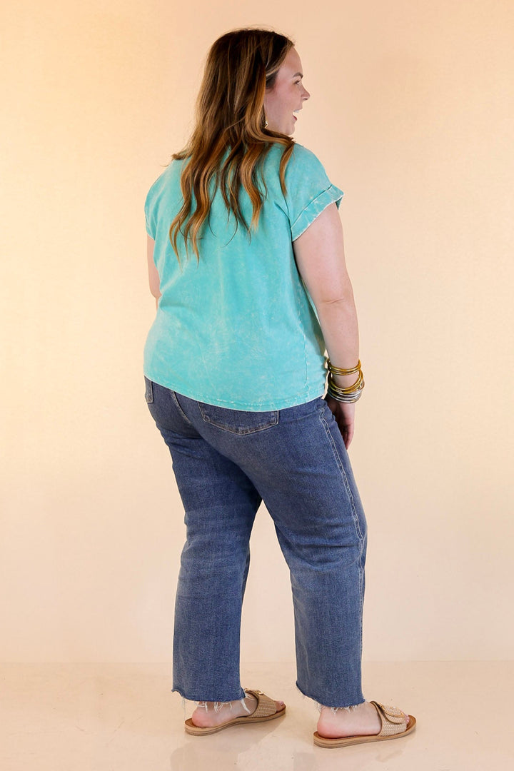 Chic Made Easy Short Sleeve Shirt in Turquoise