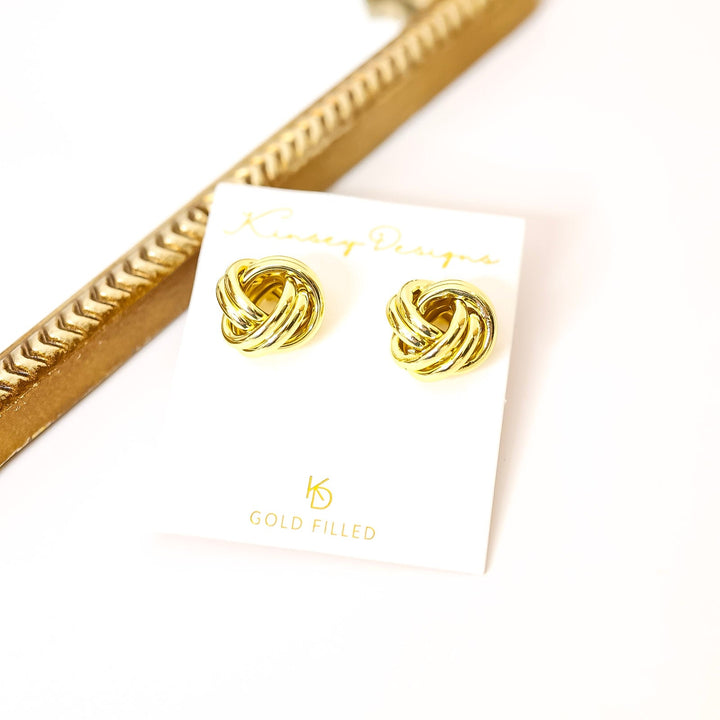 Kinsey Designs | Monkey's Fist Knot Post Earrings in Gold