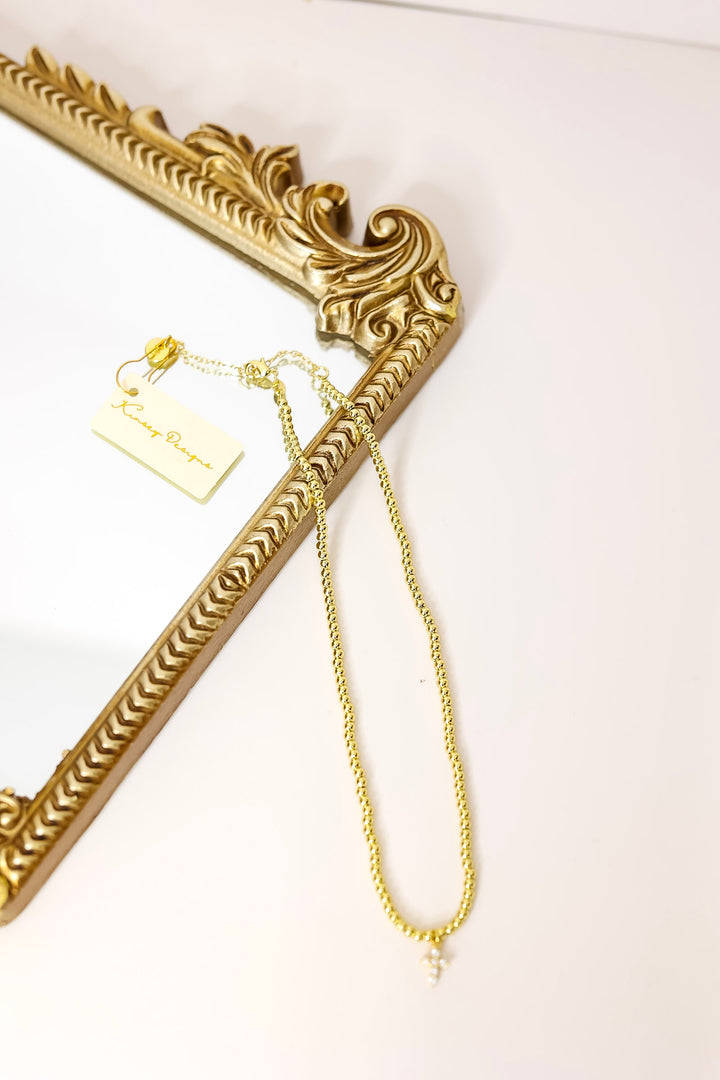 Kinsey Designs | Selena Beaded Necklace with Cross Pendant in Gold