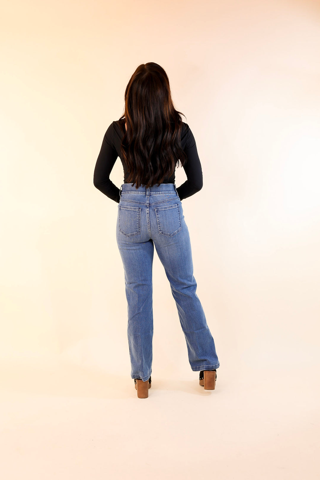 SPANX | EveryWear Kick Flare Crop Denim Jeans in Vintage Indigo (Medium Wash)