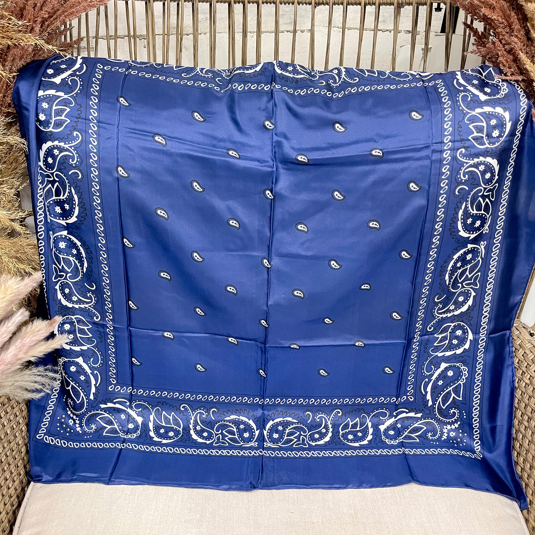 Wyoming Traders | Bandana Silk Wild Rag in Navy Blue
