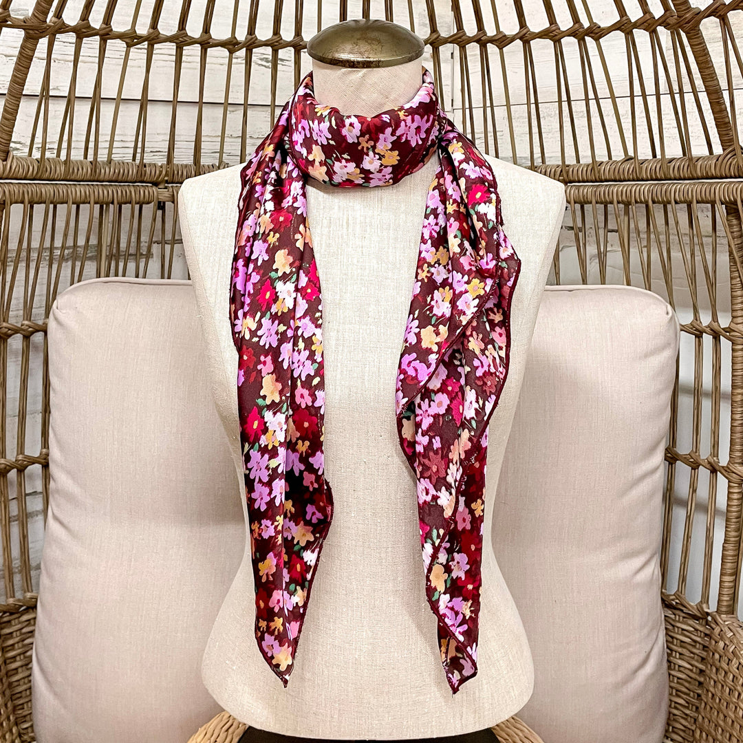 Buck Wild | Berry Blossom Floral Wild Rag in Burgundy