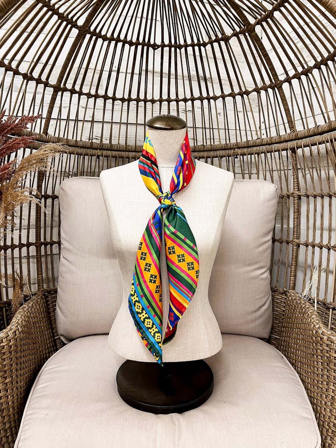 Wyoming Traders | Serape Southwest Silk Wild Rag Scarf in Yellow Mix