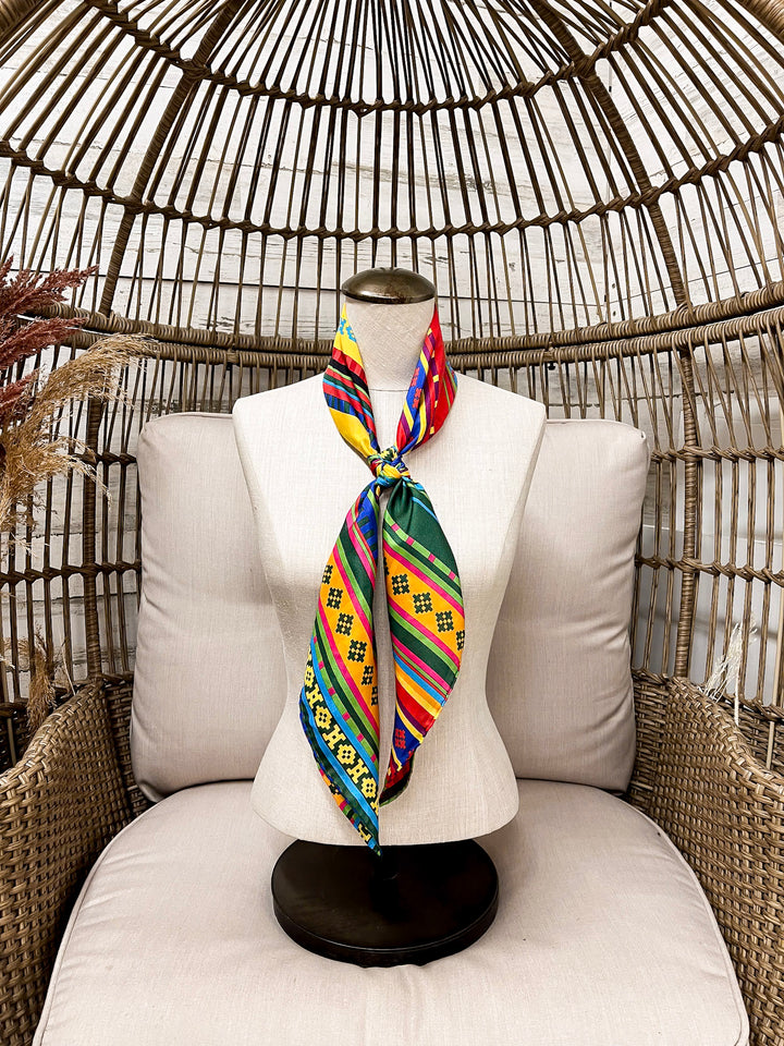 Wyoming Traders | Serape Southwest Silk Wild Rag Scarf in Yellow Mix