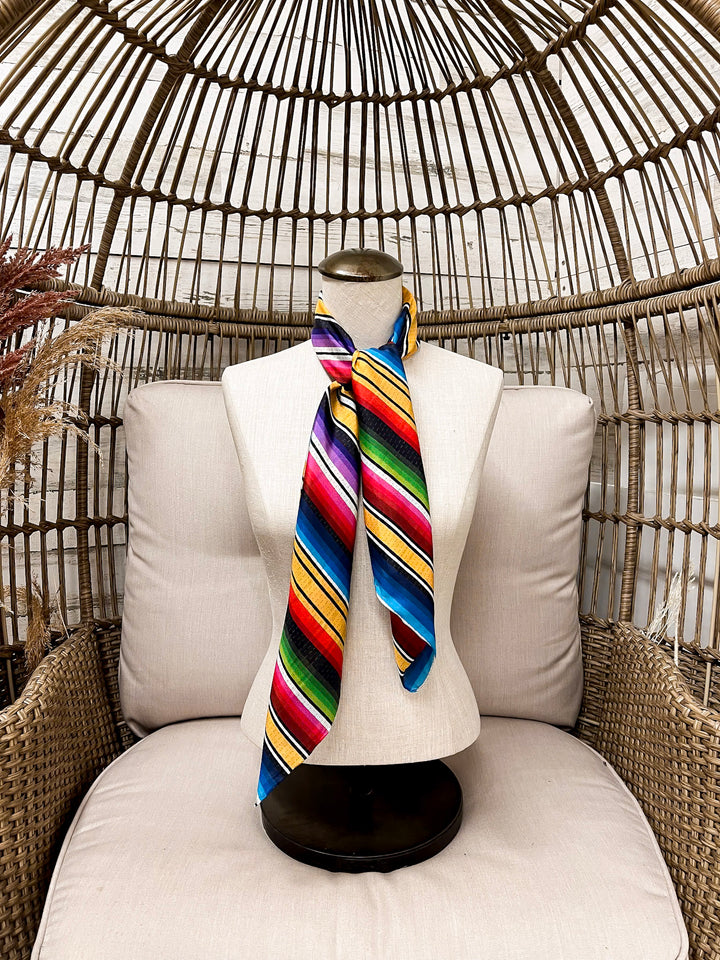 Wyoming Traders | Stripe Southwest Silk Wild Rag Scarf in Yellow Mix