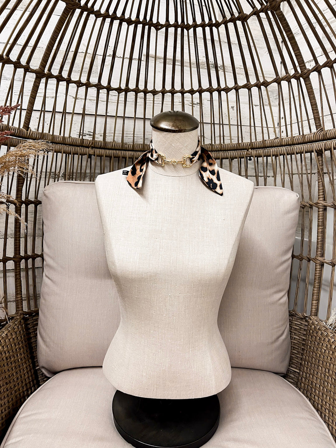 Refined on the Range Cheetah Print Twilly Scarf in Tan