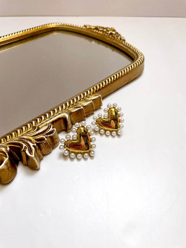 CHANSUTT PEARLS | Pearls of Love Heart and Pearl Earrings in Gold