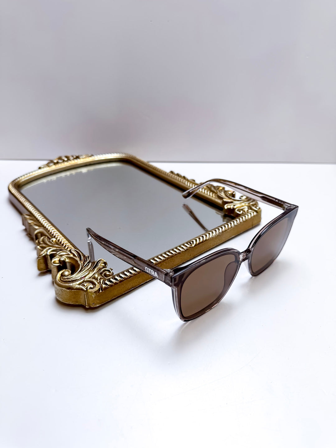 Otra Eyewear | Betty Oversized Square Sunglasses in Transparent Olive