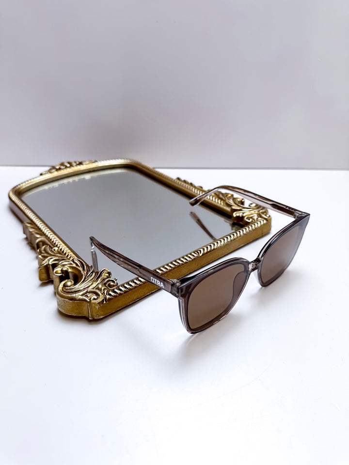 Otra Eyewear | Betty Oversized Square Sunglasses in Transparent Olive