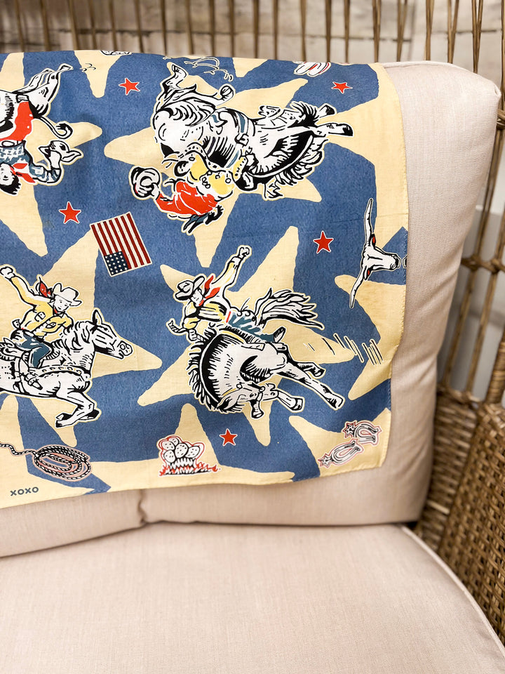 XOXO Art & Co | Star Cowboys Bandana Scarf in Cream and Blue