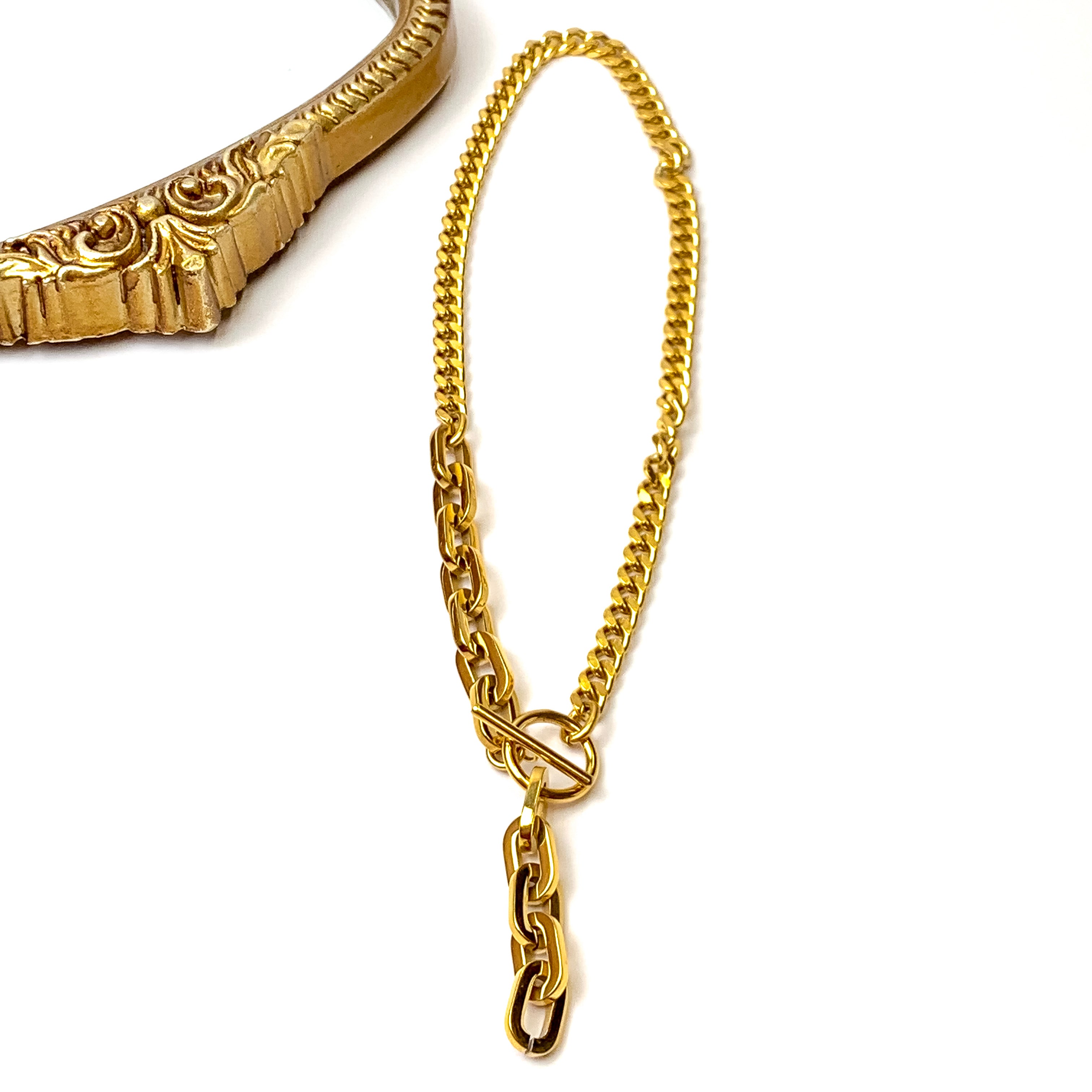 Bracha | York Gold Tone Lariat Necklace - Giddy Up Glamour Boutique