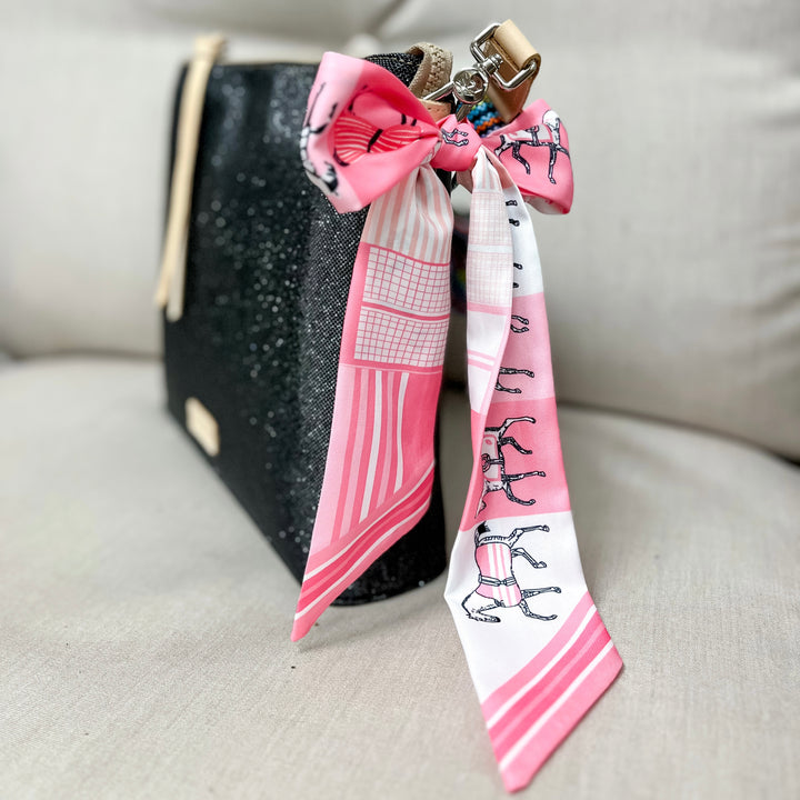 Pony Power Equestrian Twilly Scarf in Shades of Pink