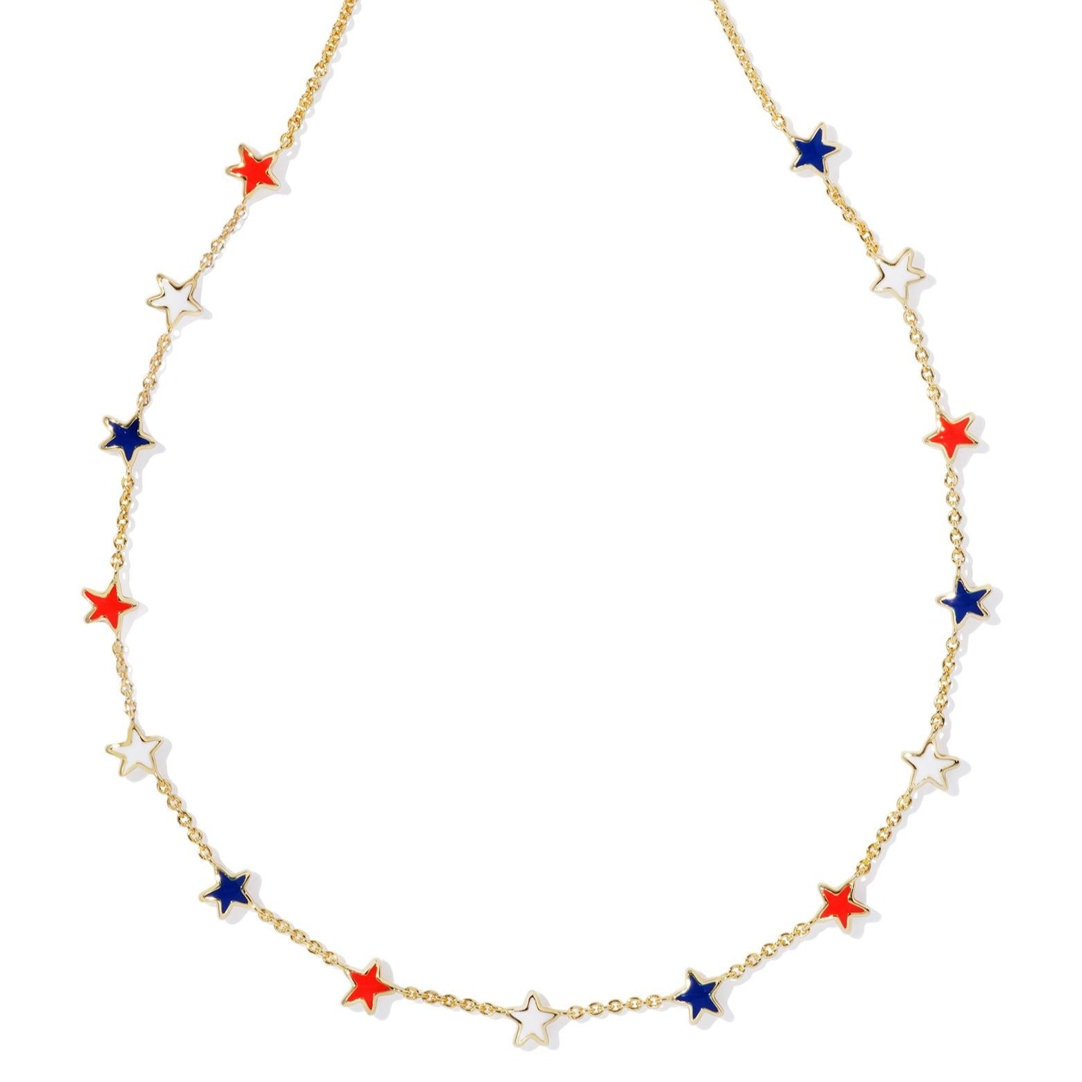 Kendra Scott | Sierra Gold Star Strand Necklace in Red, White, and Blue Mix - Giddy Up Glamour Boutique