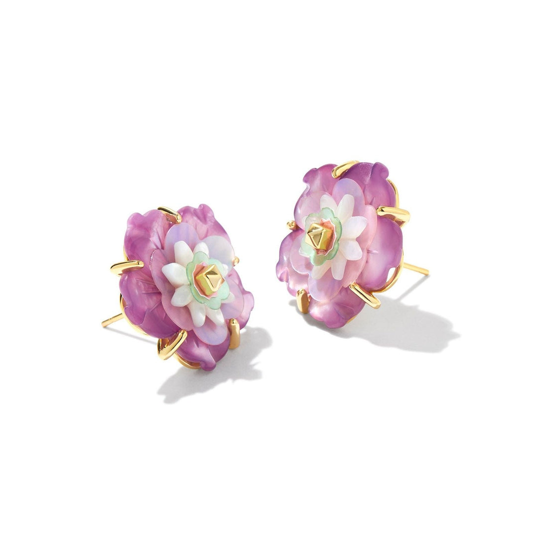 Kendra Scott | Deliah Gold Statement Earrings in Pastel Mix - Giddy Up Glamour Boutique