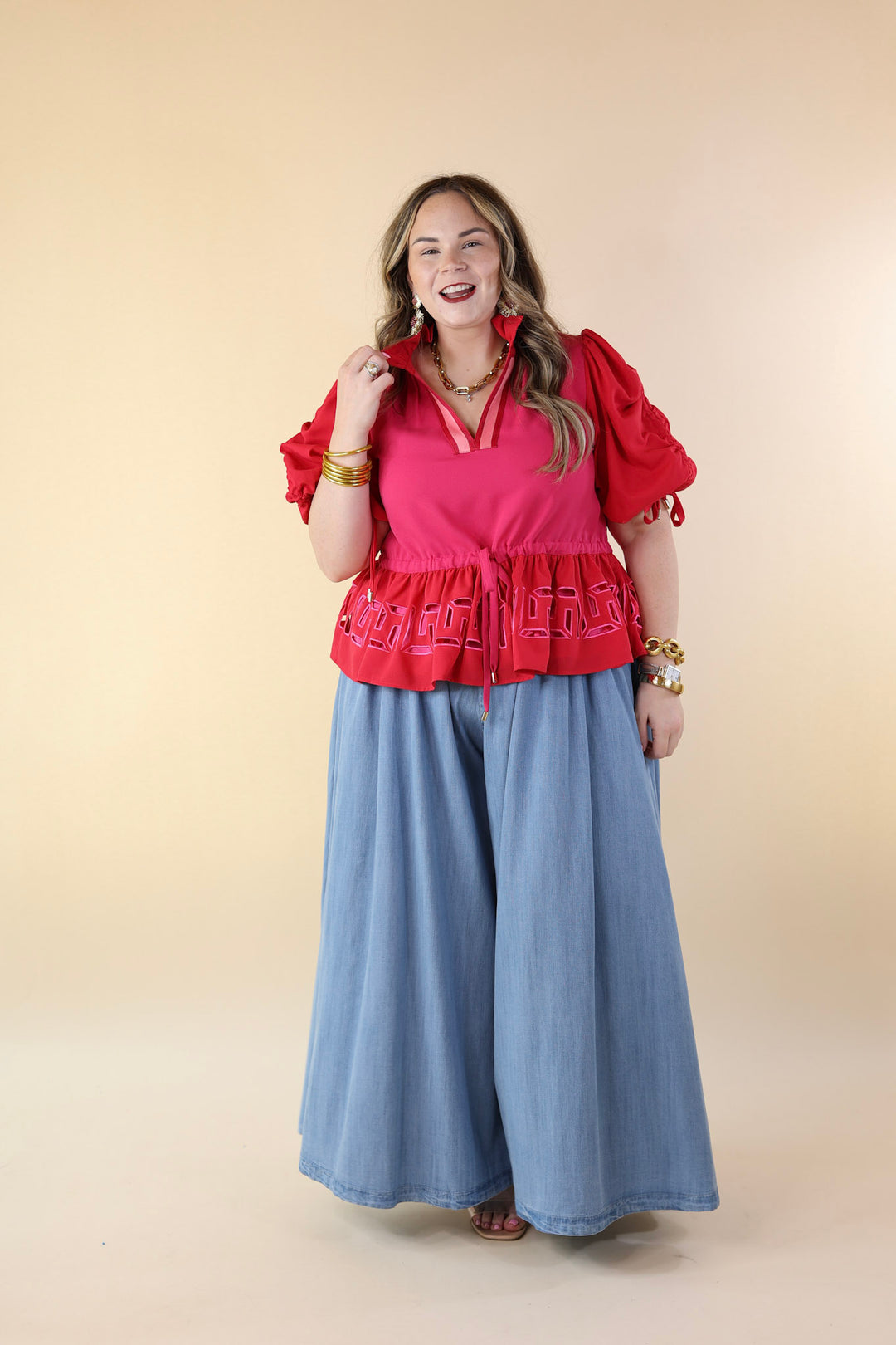 Emily McCarthy | Posey Top in Cabaret Pink - Giddy Up Glamour Boutique