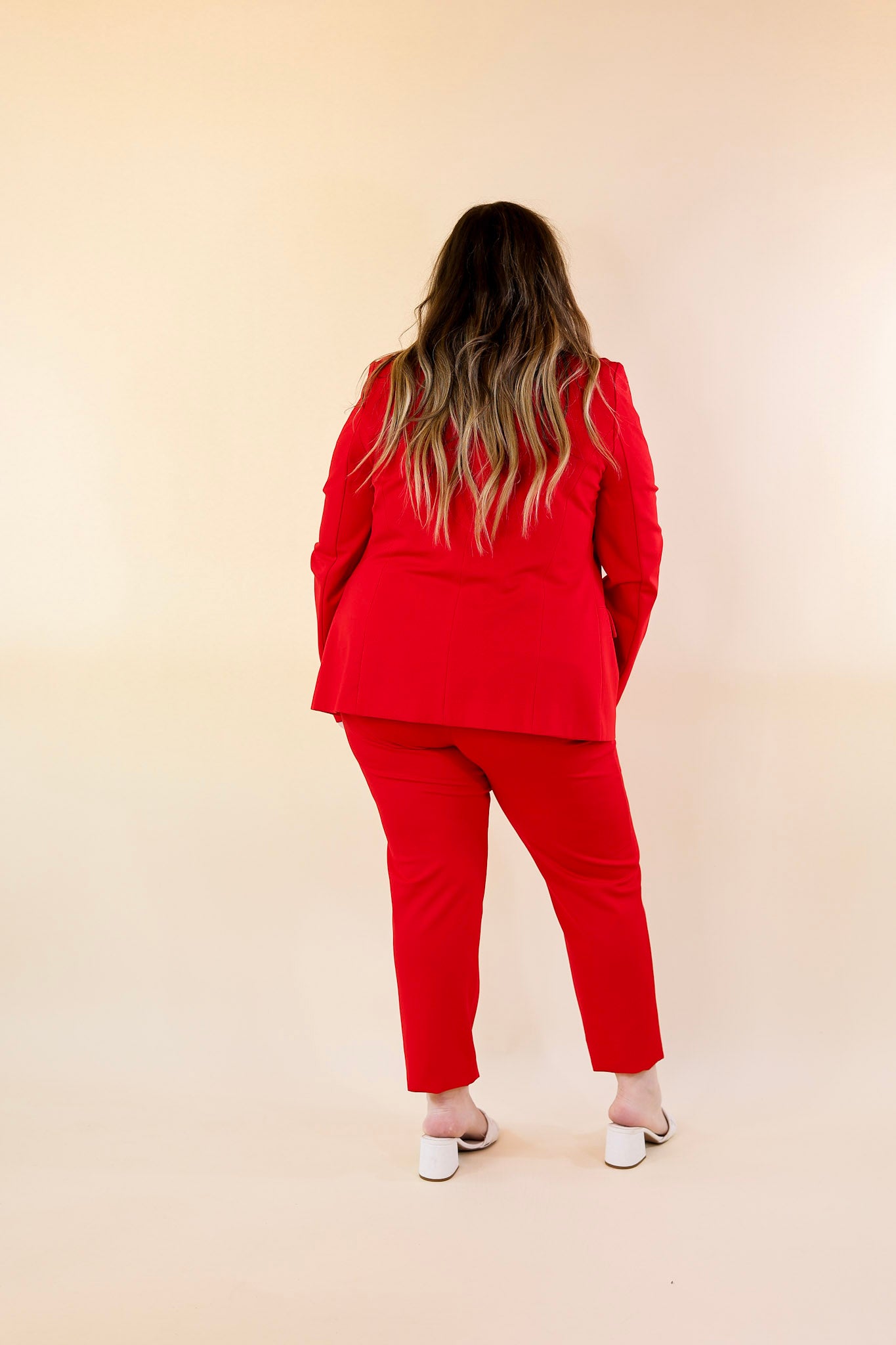 Elegant Ensemble Blazer in Scarlet Red