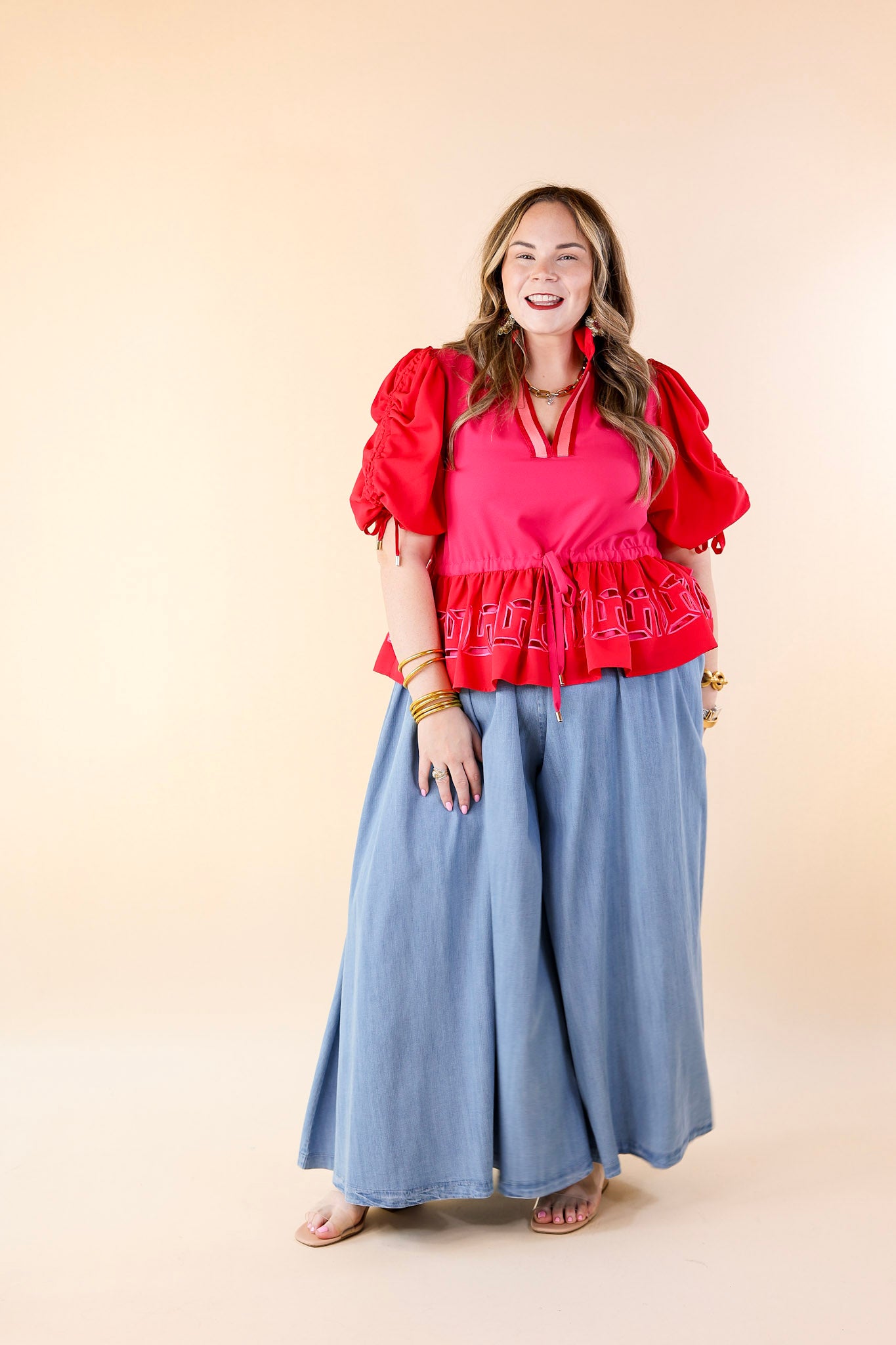 Emily McCarthy | Palazzo Pant in Denim - Giddy Up Glamour Boutique