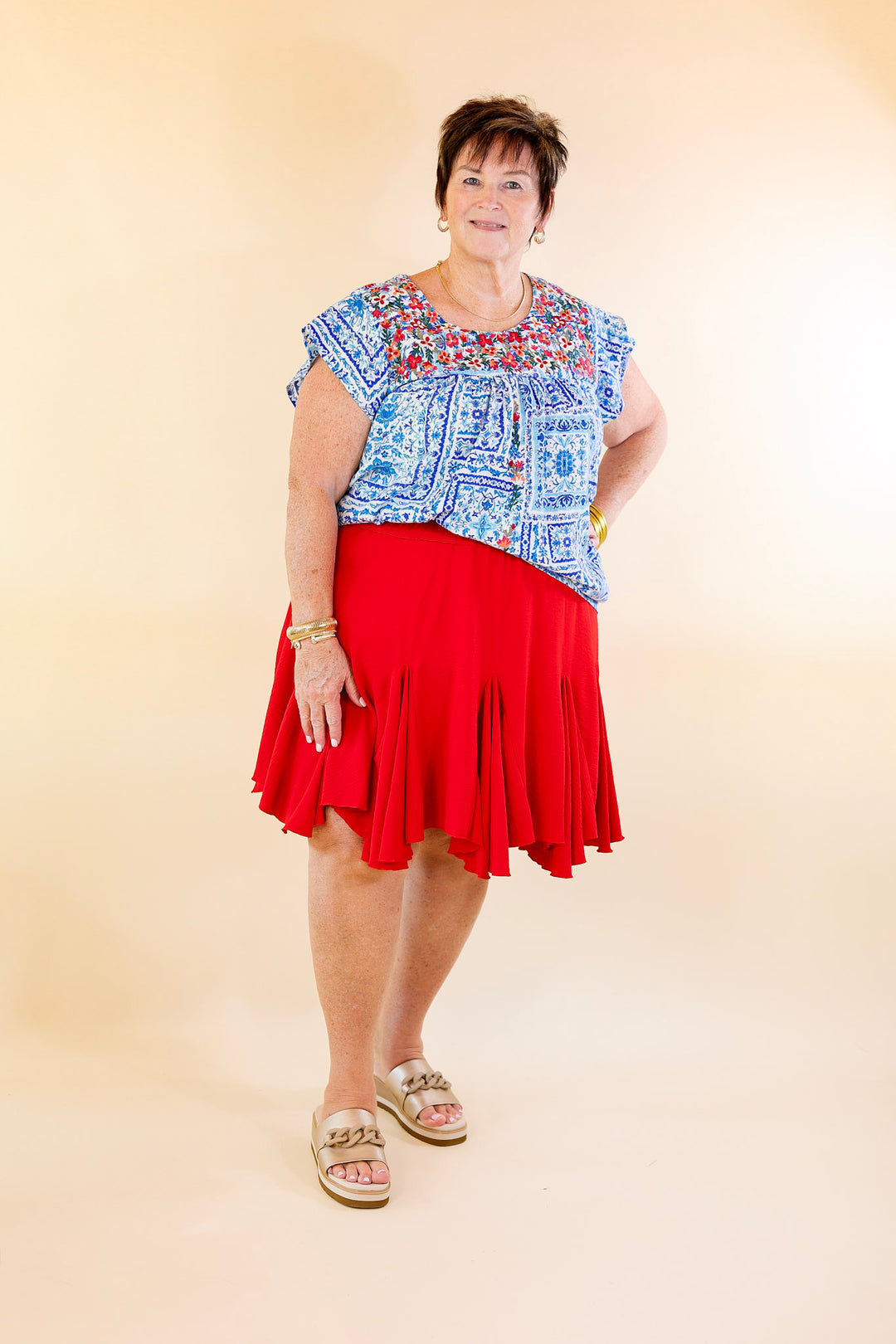 Flight Ruffle Red Ruffle Mini Skirt – Giddy Up Glamour Boutique
