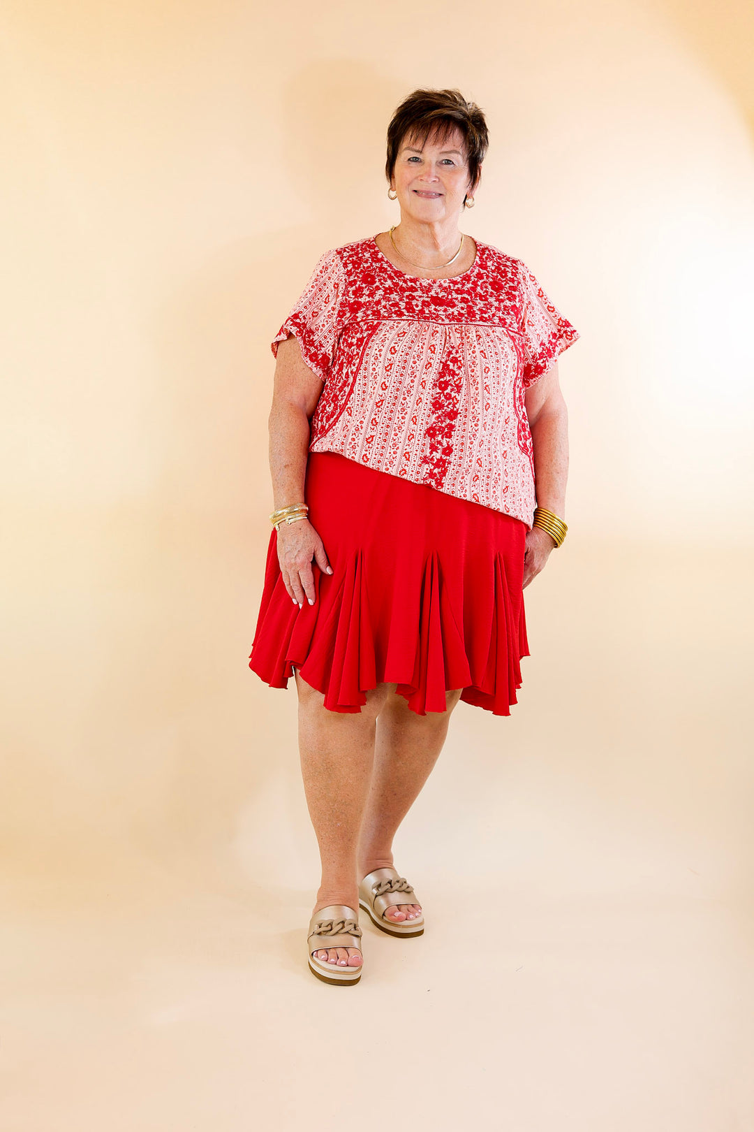 Flight Ruffle Red Ruffle Mini Skirt – Giddy Up Glamour Boutique