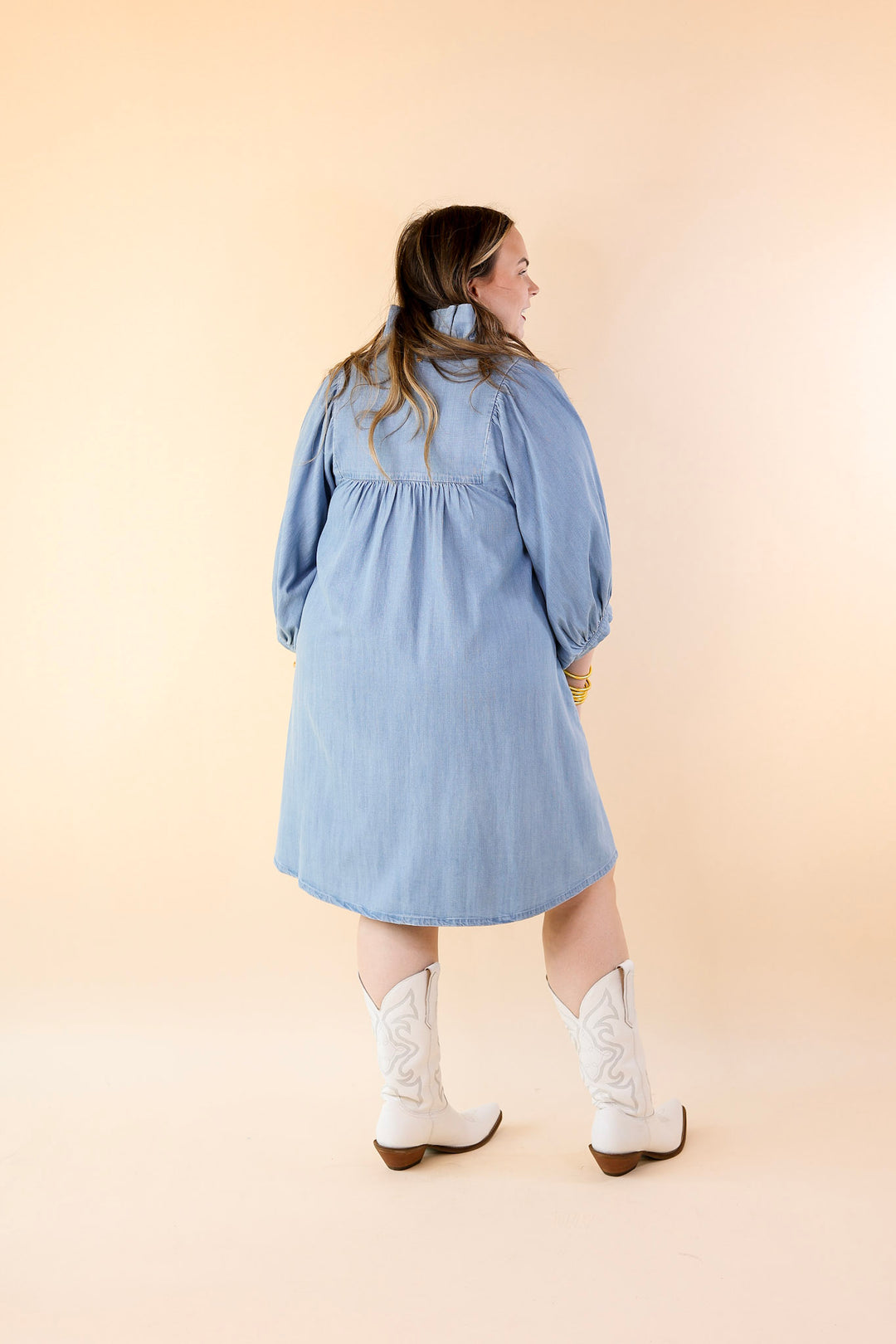 Emily McCarthy | Stella Dress in Denim - Giddy Up Glamour Boutique