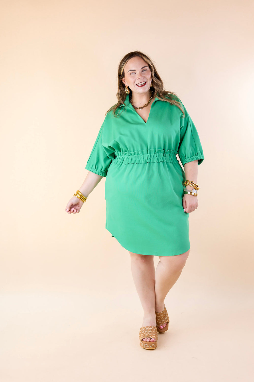 Emily McCarthy | Palmer Dress in Green - Giddy Up Glamour Boutique